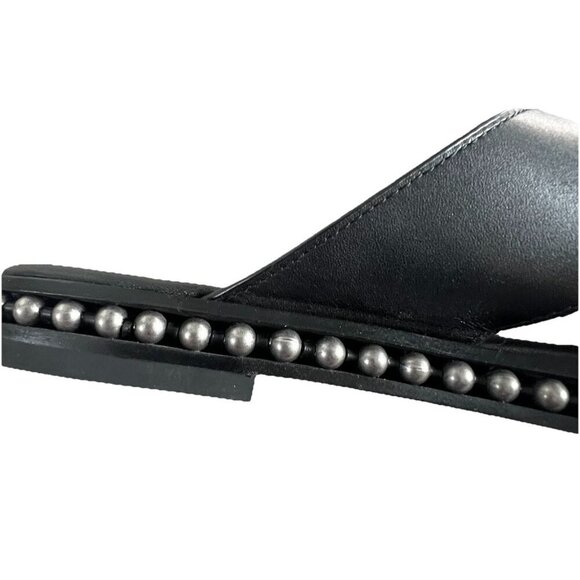 Coach Women’s Hailey Slides Leather Size 8.5 Black Sandals Flats Wide Straps - Picture 4 of 7